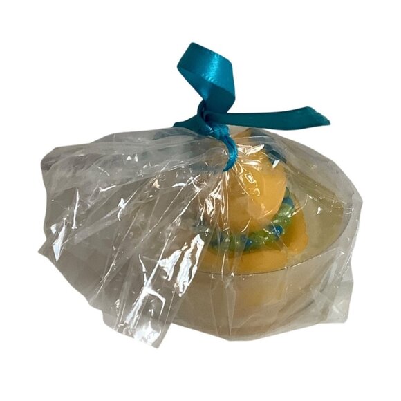 Natural Glycerine Soap Molded With Yellow Duck & Blue Bow 3" USA Clearly Fun - Picture 2 of 4
